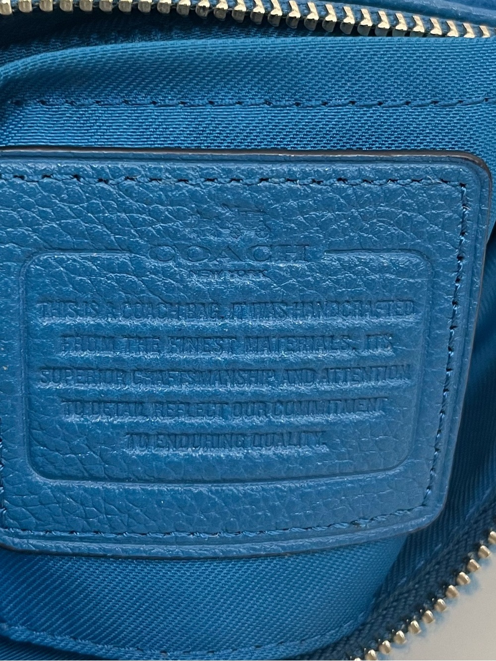 Coach Blue Shearling & Pebbled Leather Crossbody Bag - Picture 11 of 11
